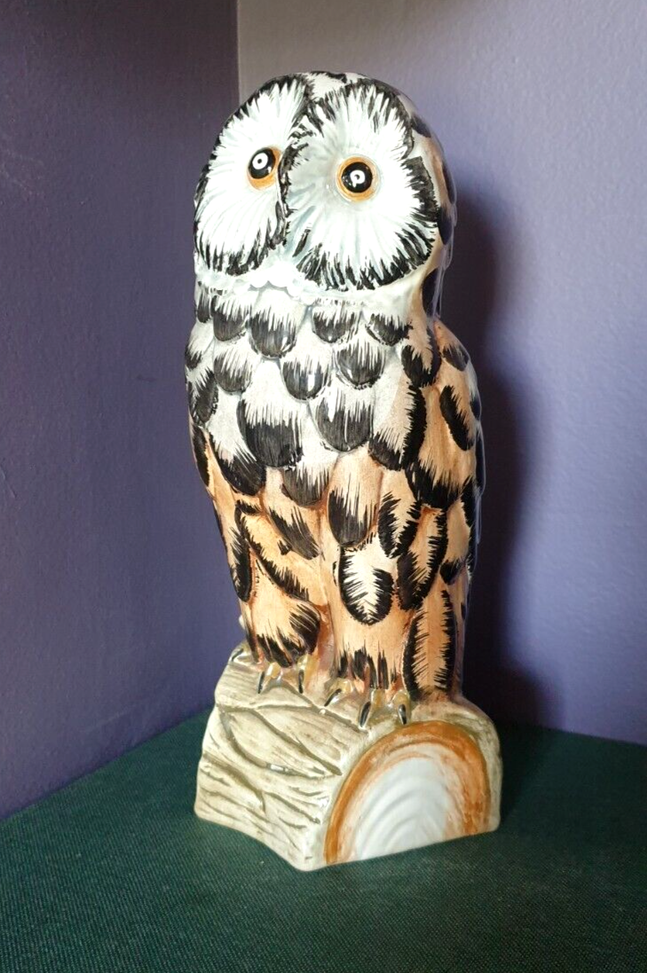 Vintage Ceramic Midcentury Snowy Owl Figurine