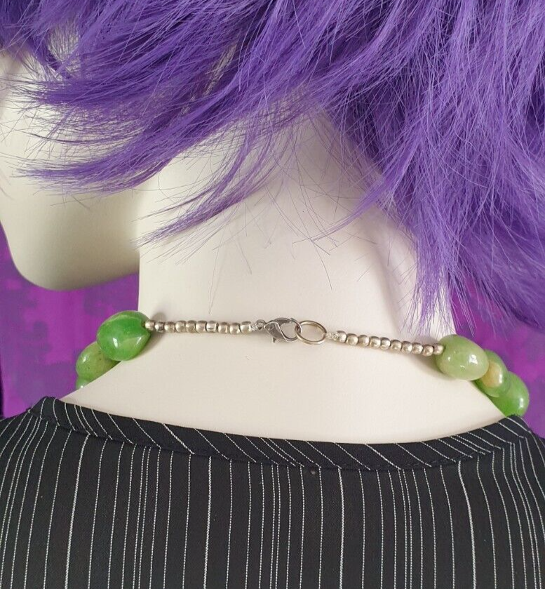 Vintage Large Bead Green Aventurine Necklace