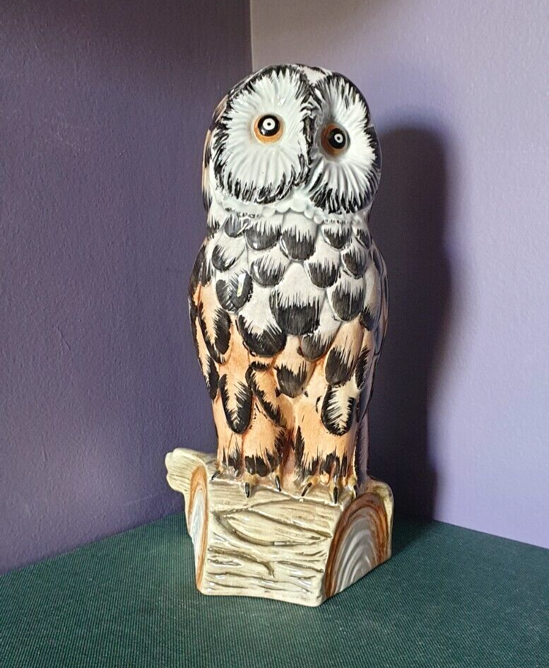 Vintage Ceramic Midcentury Snowy Owl Figurine
