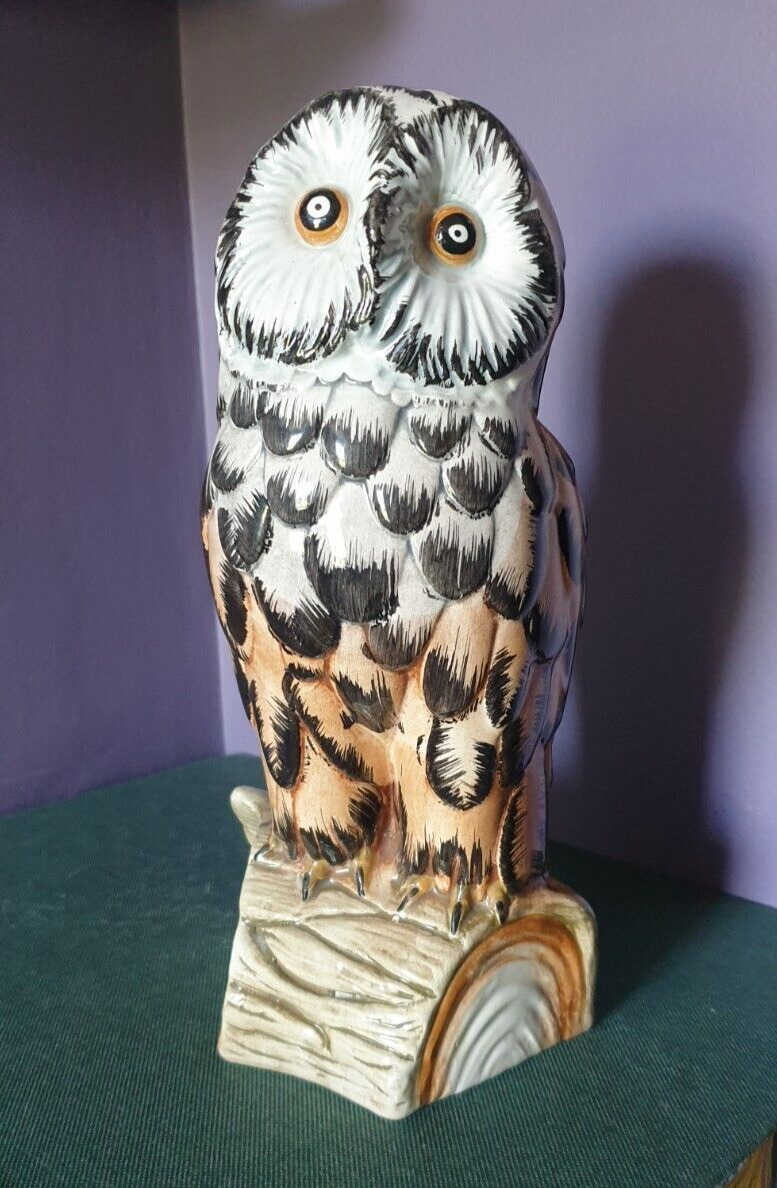 Vintage Ceramic Midcentury Snowy Owl Figurine