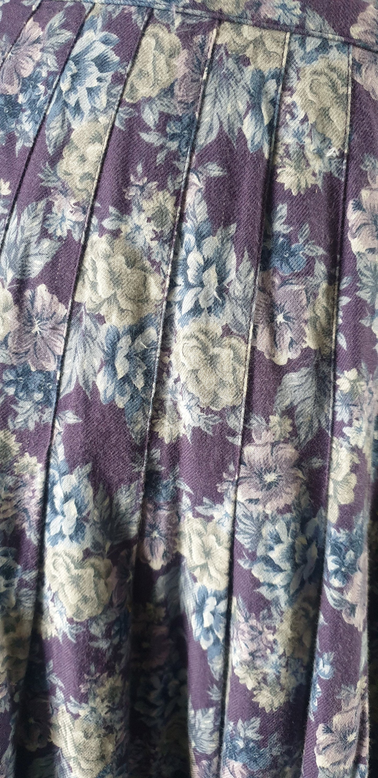 Vintage 1980s Laura Ashley Floral Pleated Skirt