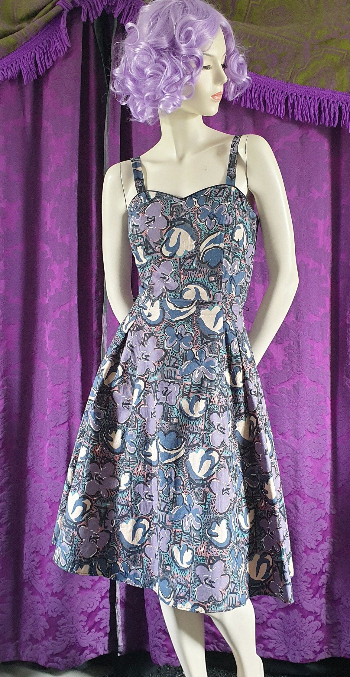 Vintage 1980s Marion Donaldson Cotton Floral Sundress