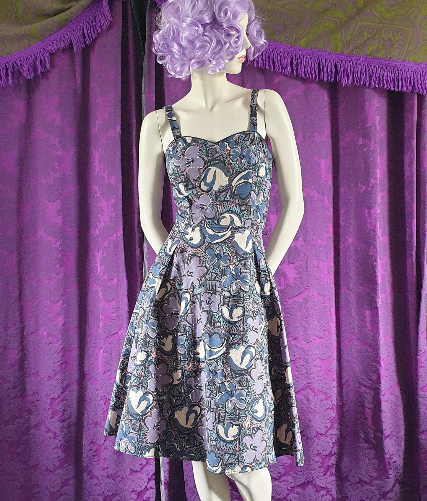 Vintage 1980s Marion Donaldson Cotton Floral Sundress