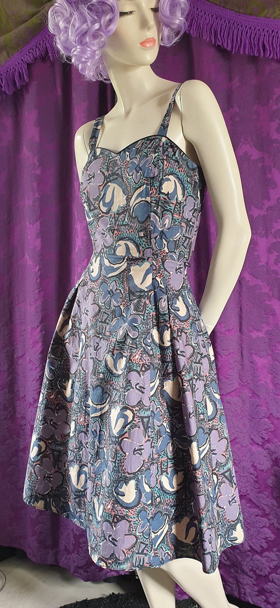Vintage 1980s Marion Donaldson Cotton Floral Sundress