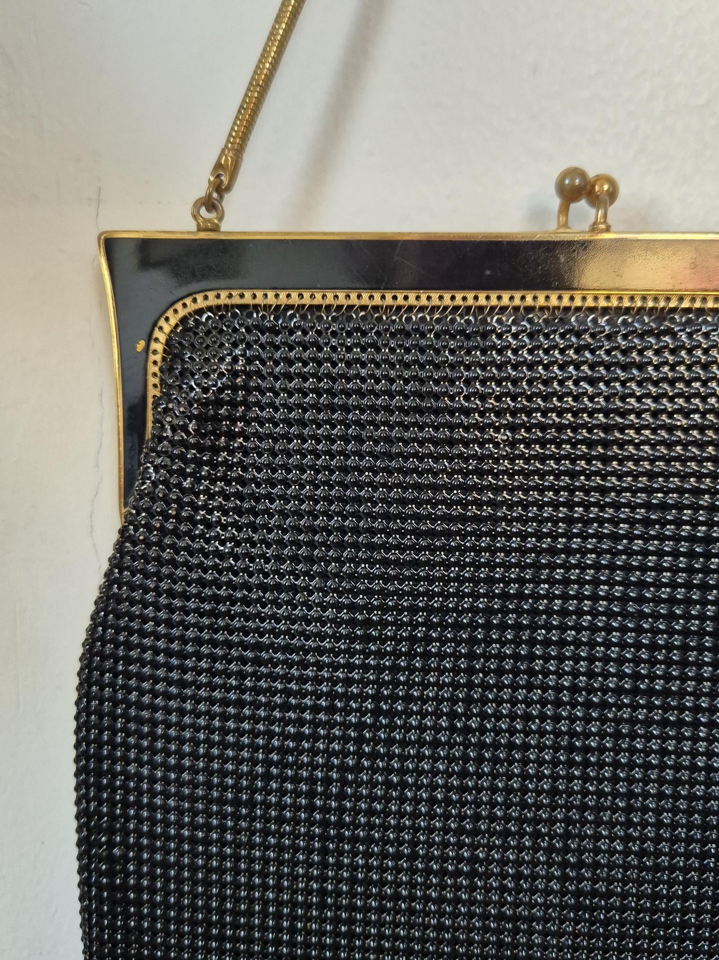 Vintage OROTON Black Mesh Deco Style Handbag