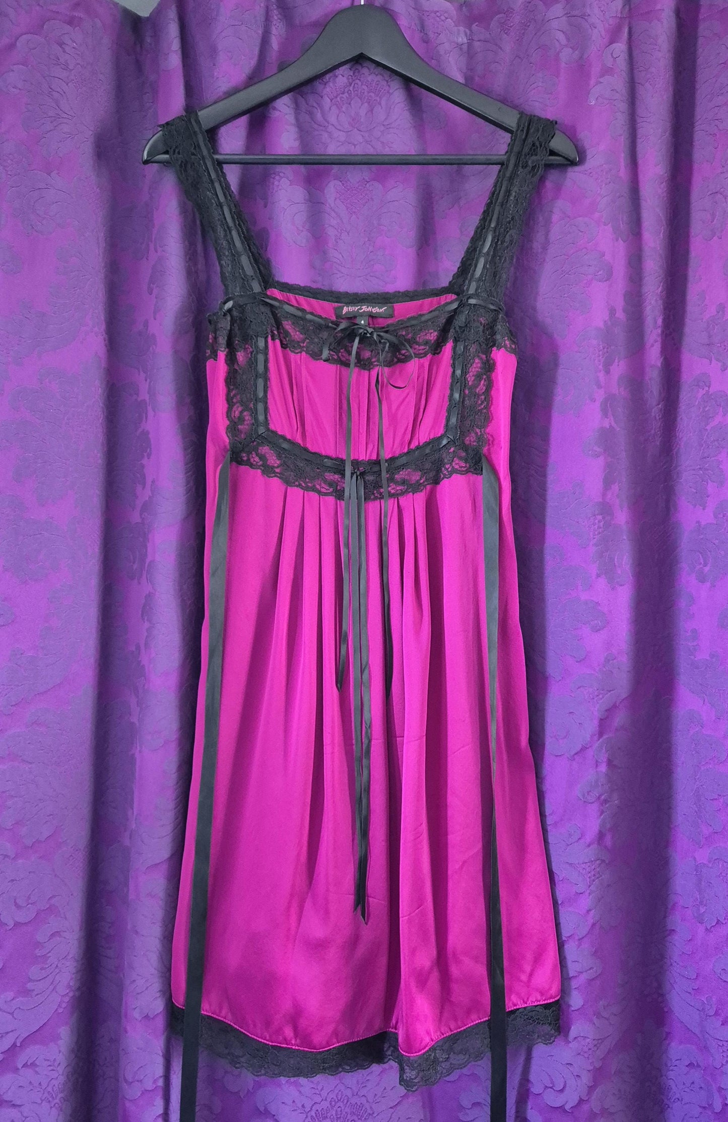 Vintage 90s/Y2K Betsey Johnson Silk Babydoll Slip Dress
