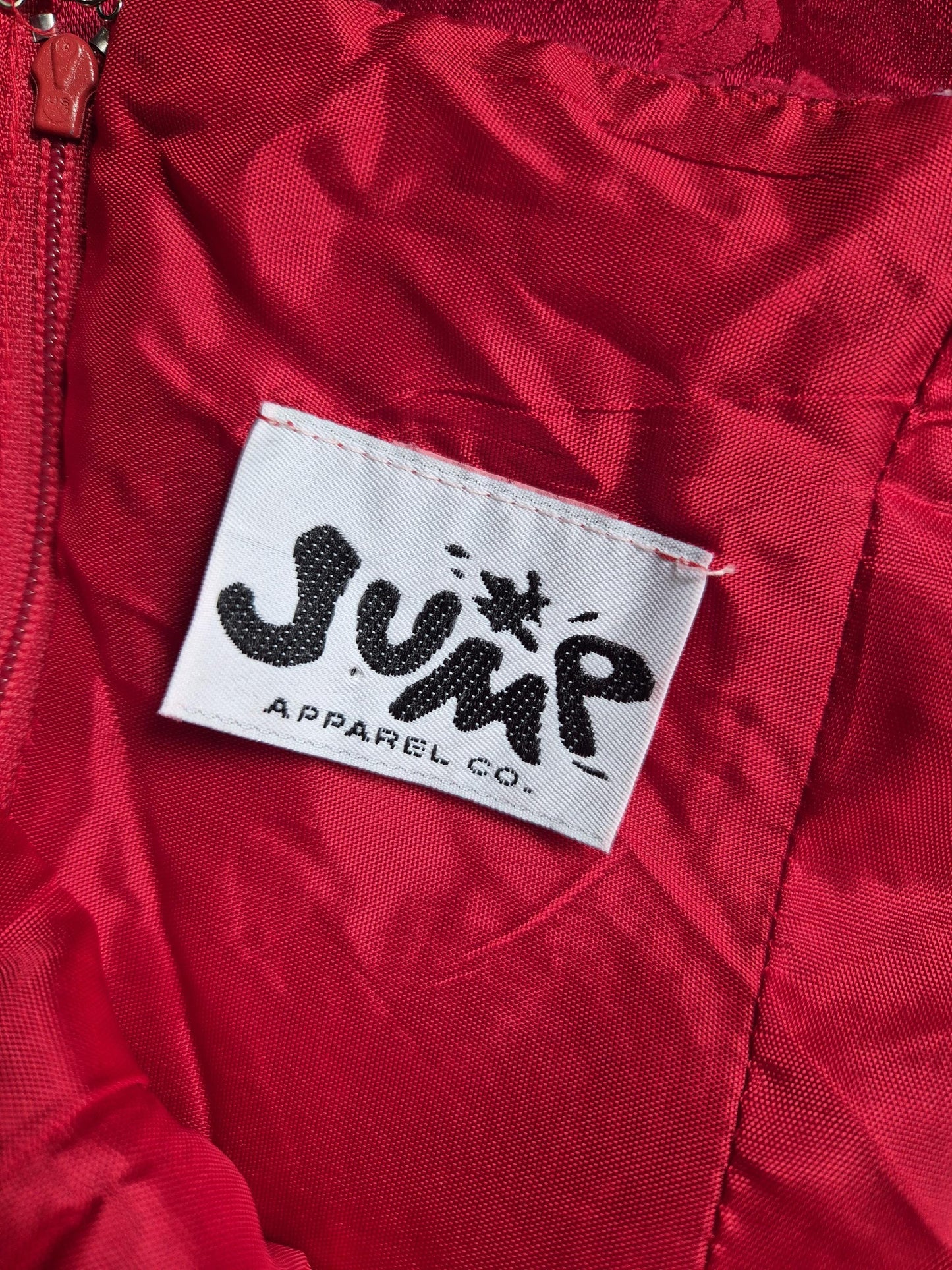 Vintage 90s Red Brocade Fit & Flare Party Dress - Halloween Devil Costume - Sabrina