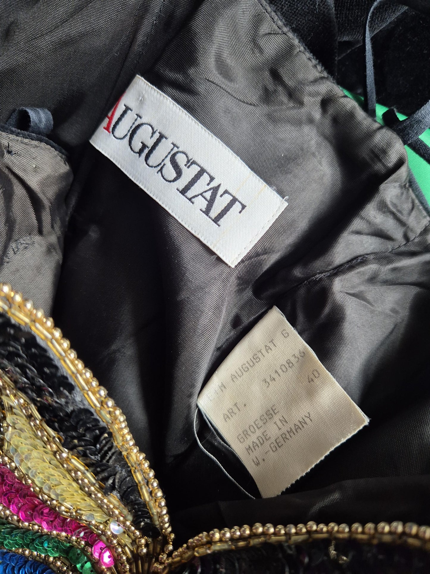 Vintage 1980s Bejewelled Velvet Strapless Peplum Dress