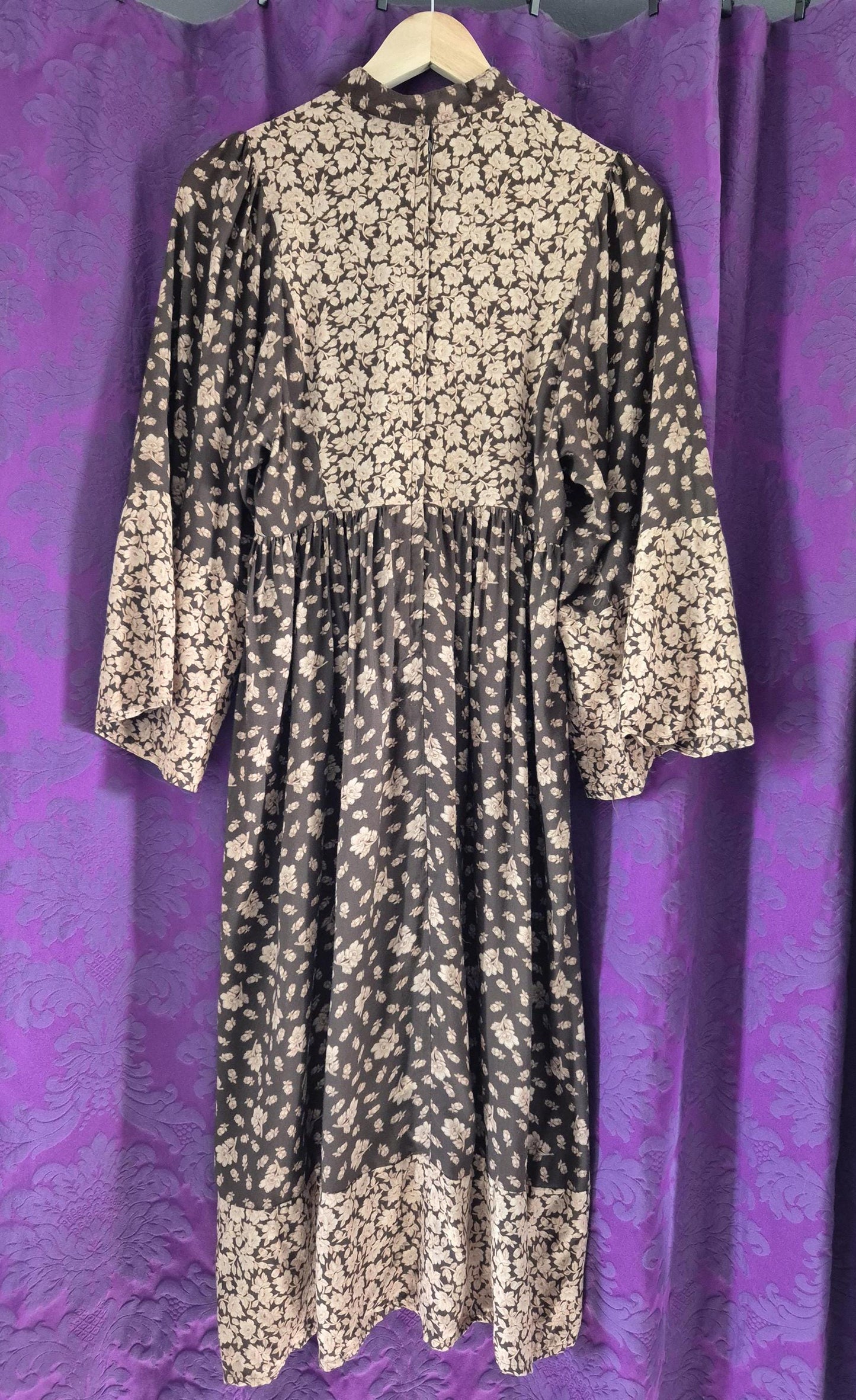 Vintage Boho Floral Smock Dress - Cottagecore Grunge Prairie
