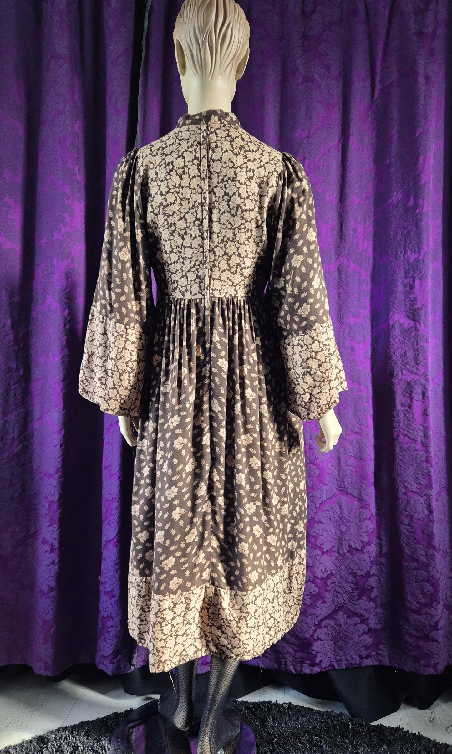 Vintage Boho Floral Smock Dress - Cottagecore Grunge Prairie