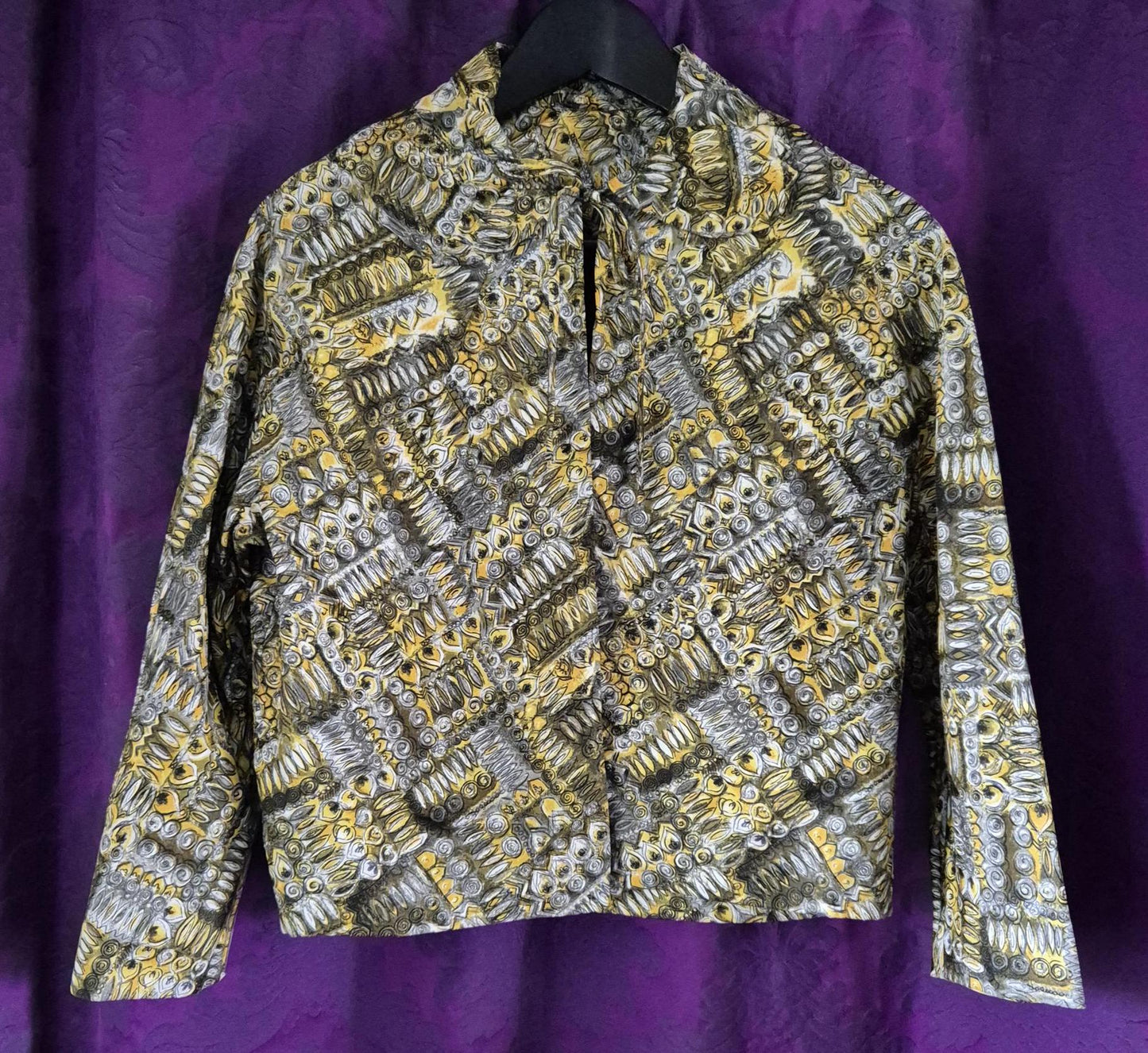 Vintage Mid-Century Geometric Print Short Jacket
