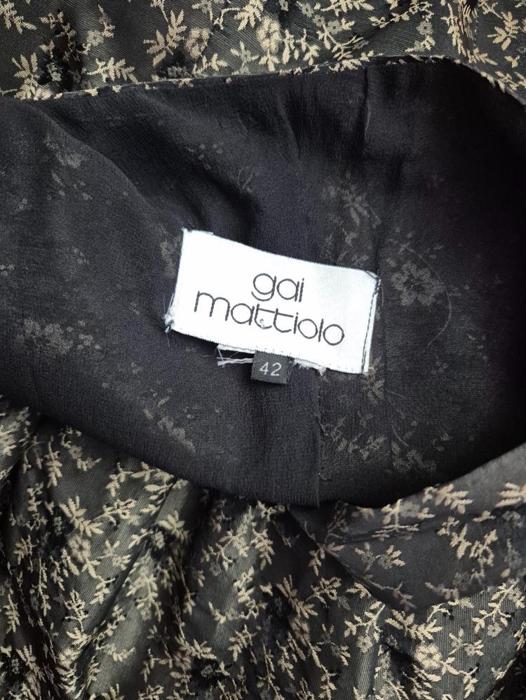 Gai Mattiolo Silk Brocade Drop Waist Party Dress