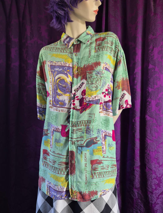 Vintage 1990s Charlie Parker Art Print Summer Shirt