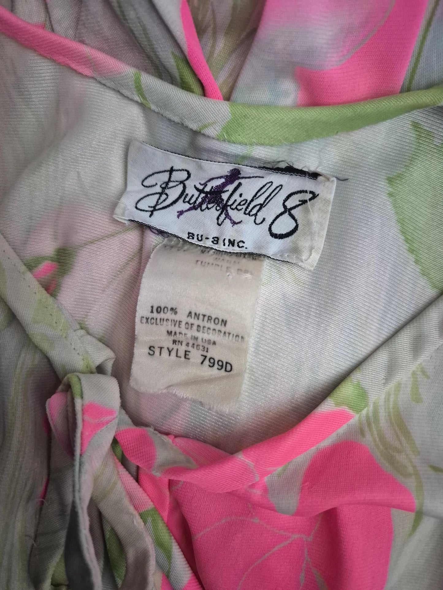 Neon Floral 1960s Caftan by Butterfield 8