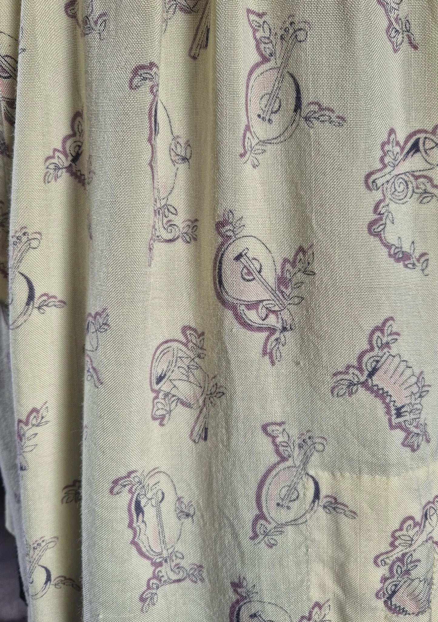 Make Do And Mend Full Apron with Musical Instruments Print