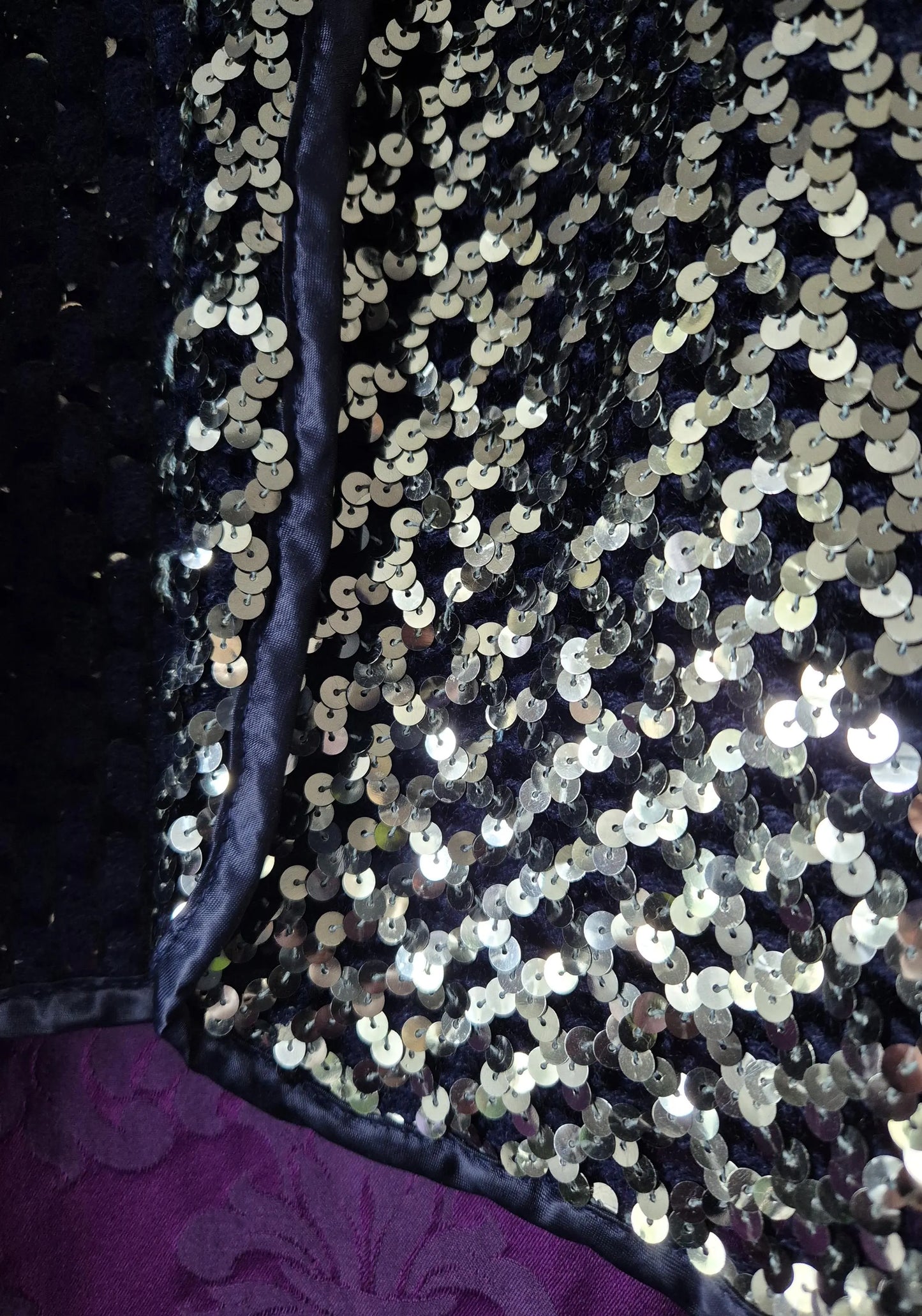 Vintage Silver Sequin Knit Jacket