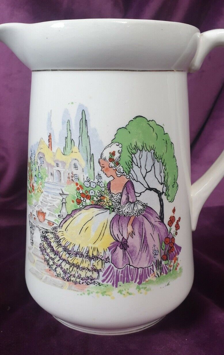 Vintage 1930s Marie Antoinette Falcon Ware Pitcher