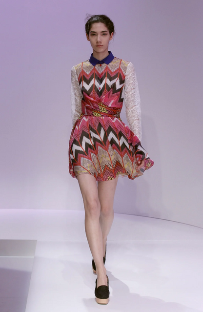 CARVEN SS2012 Cotton Ikat Print Circle Skirt
