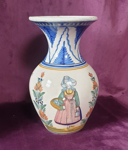 Henriot Quimper Breton Costume Vase