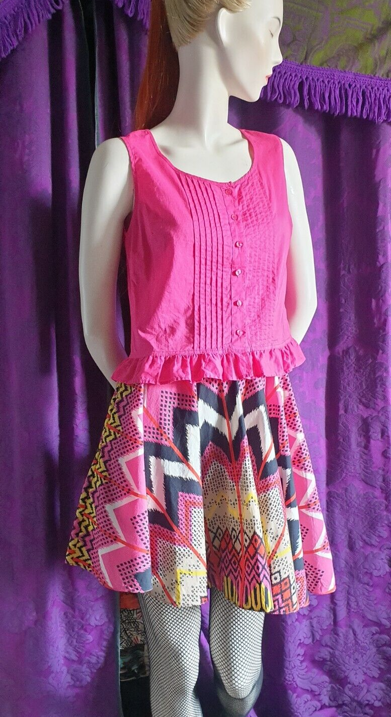 CARVEN SS2012 Cotton Ikat Print Circle Skirt