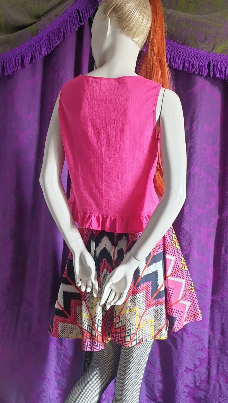 CARVEN SS2012 Cotton Ikat Print Circle Skirt