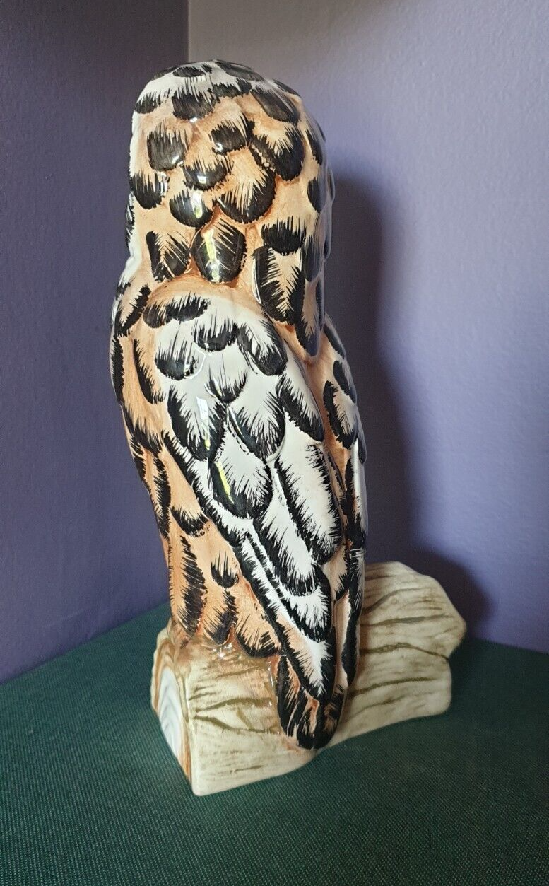 Vintage Ceramic Midcentury Snowy Owl Figurine