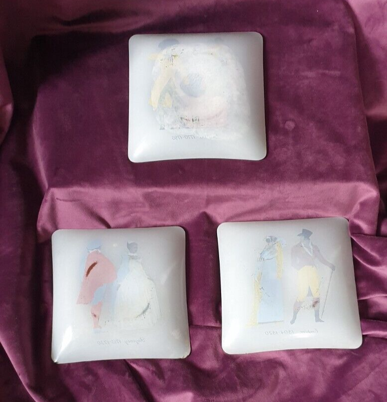 Vintage Costume History Trinket Dishes