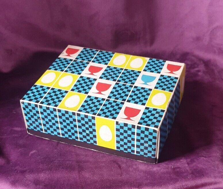 Vintage MCM Lustreware Multi-coloured Egg Cups in Original Box