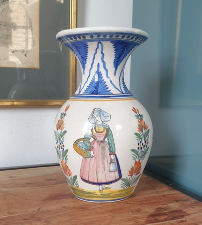 Henriot Quimper Breton Costume Vase