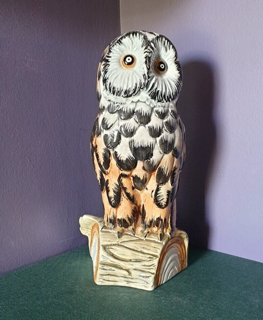 Vintage Ceramic Midcentury Snowy Owl Figurine