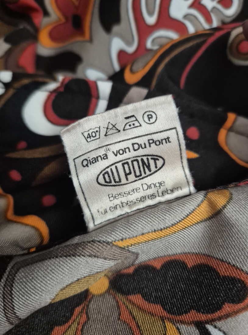 Vintage 1970s Qiana Psychedelic Print Blouse