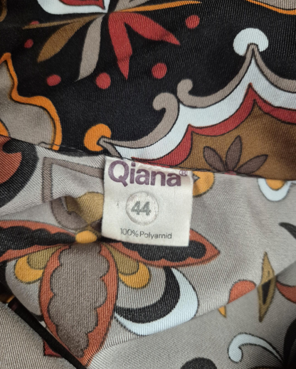 Vintage 1970s Qiana Psychedelic Print Blouse