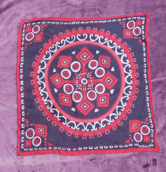 Vintage 1970s Sekers Chiffon Geometric Scarf