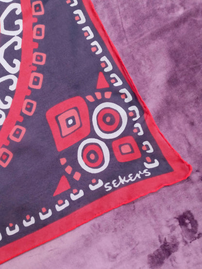Vintage 1970s Sekers Chiffon Geometric Scarf