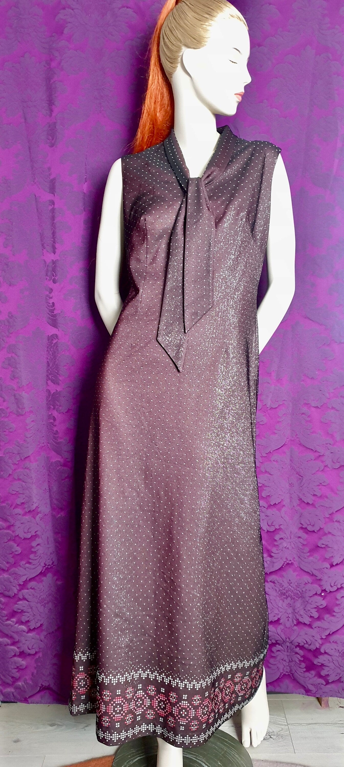 Vintage Purple Shimmer Knit Dress and Jacket by Courtney Jones for Clifton Slimline