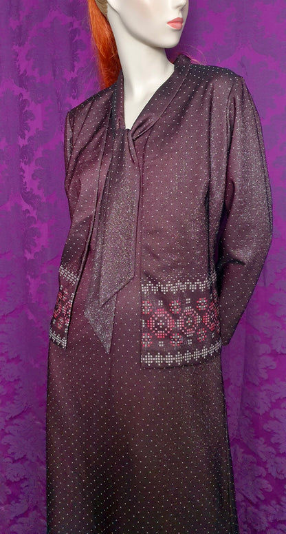 Vintage Purple Shimmer Knit Dress and Jacket by Courtney Jones for Clifton Slimline