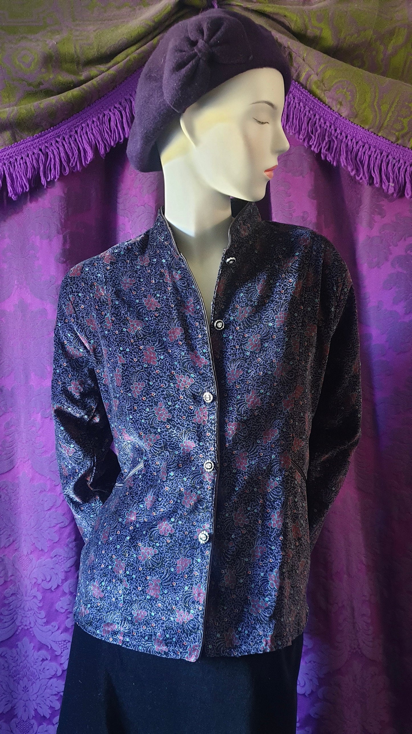 Vintage 1980s Velvet Berries Blazer