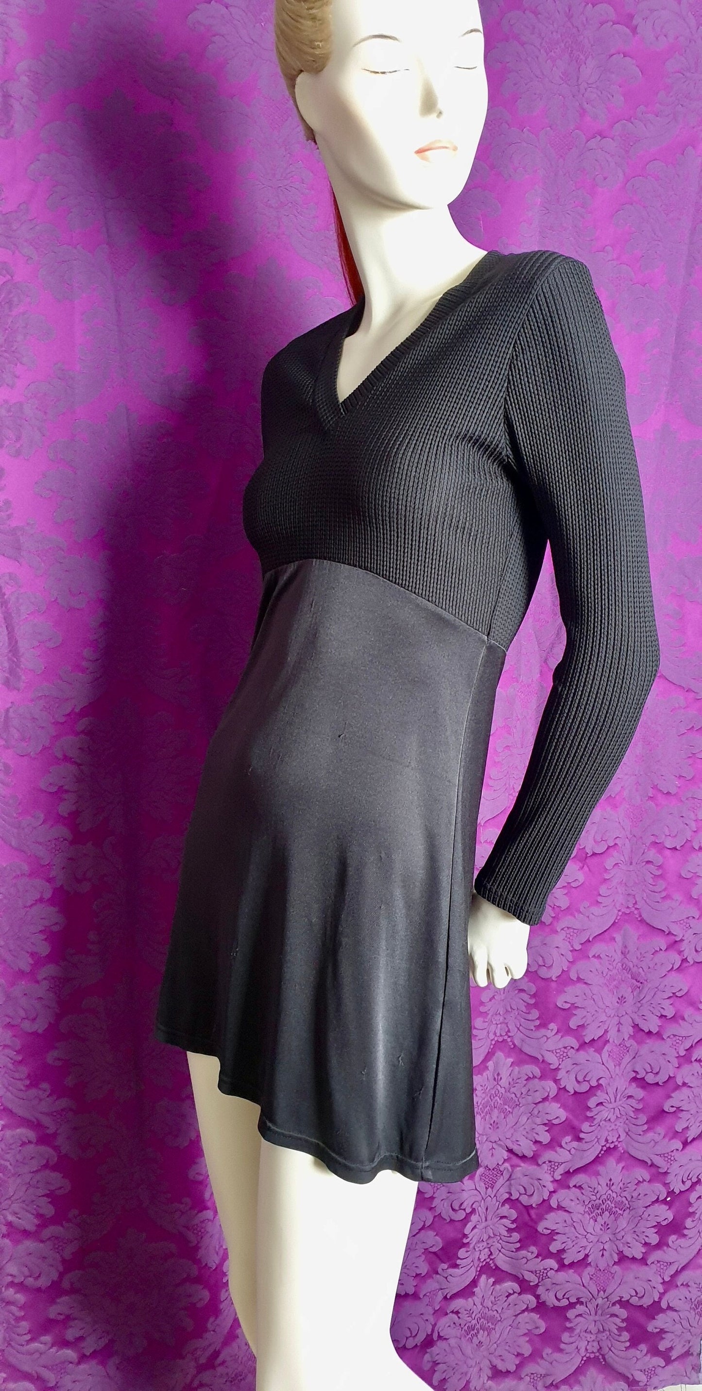 Vintage 1980s Paul Tunstall Definitive Clothing Little Black Dress
