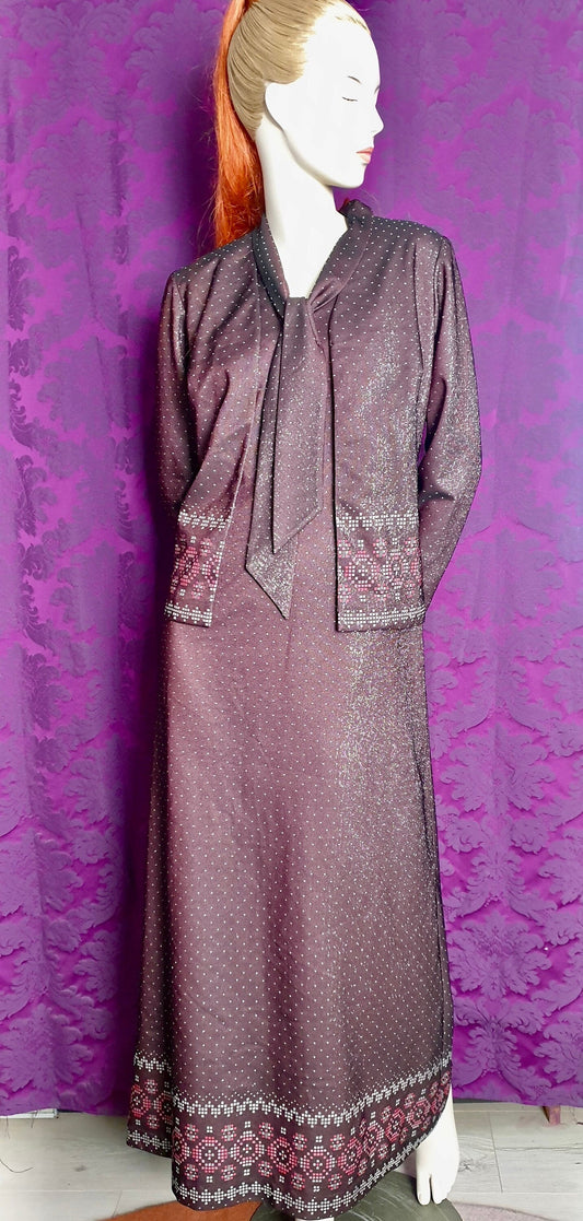 Vintage Purple Shimmer Knit Dress and Jacket by Courtney Jones for Clifton Slimline