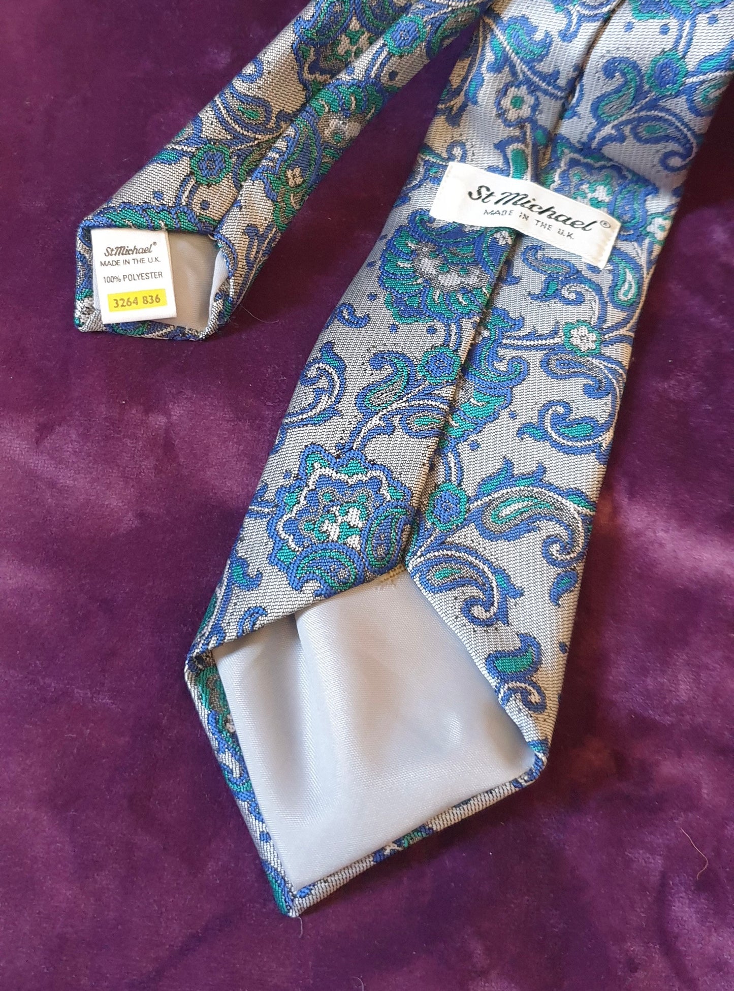 Vintage St Michael Marks and Spencer Paisley Damask Tie