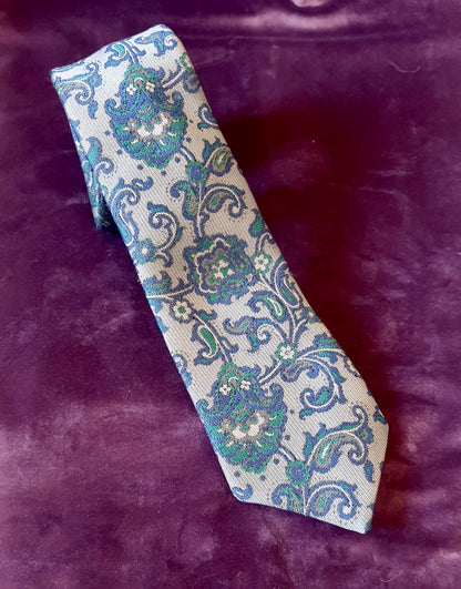 Vintage St Michael Marks and Spencer Paisley Damask Tie
