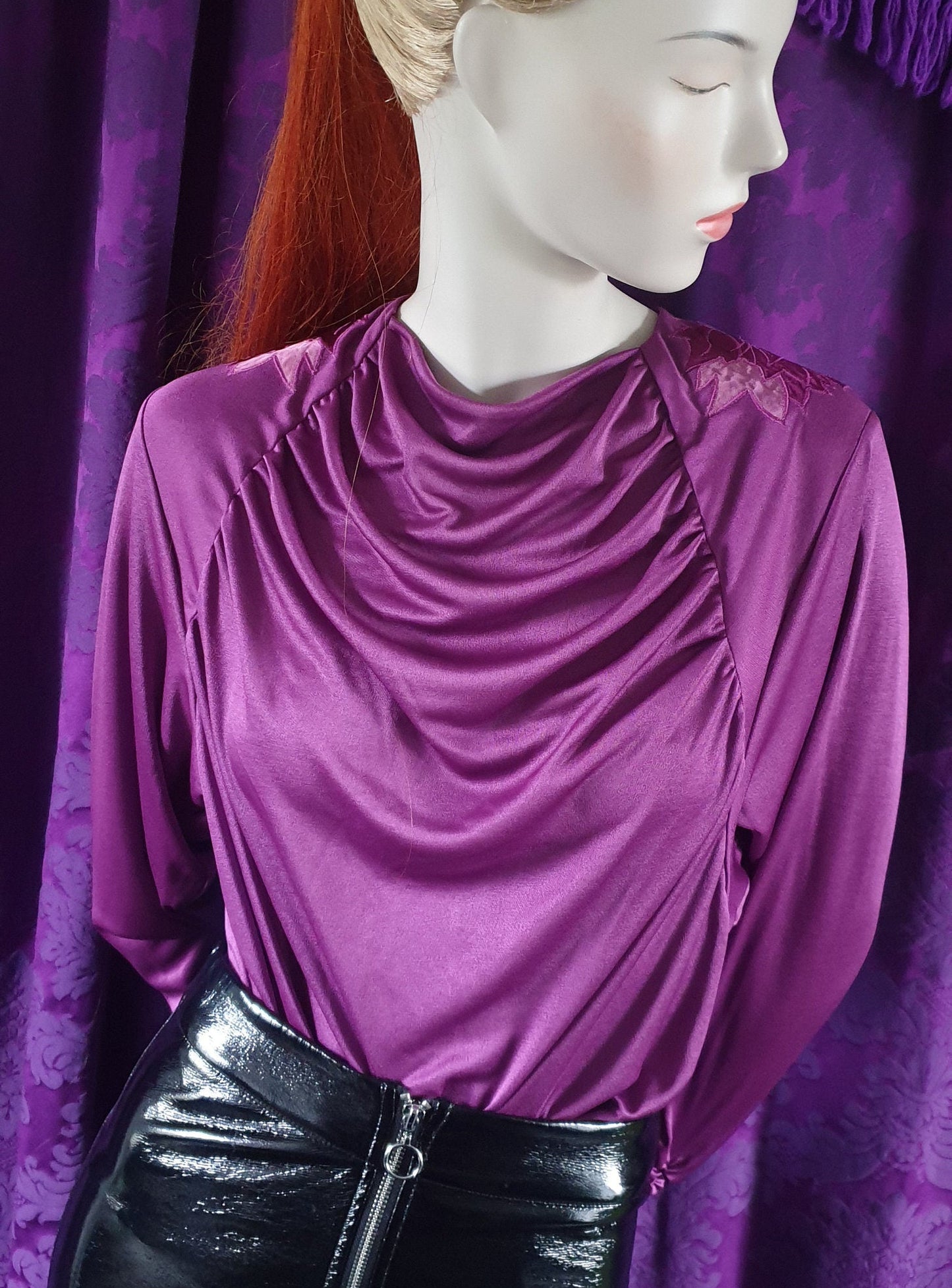 Vintage 1980s Louis Caring Draped Blouse