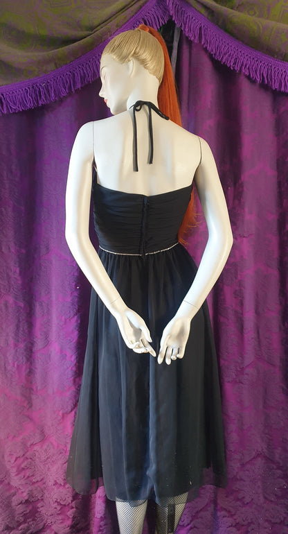 Vintage 1970s Halter and Diamante Disco Dress by Peter Ellis