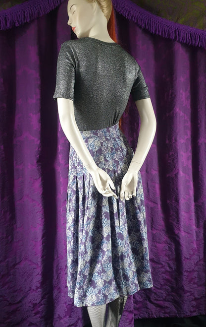 Vintage 1980s Laura Ashley Floral Pleated Skirt