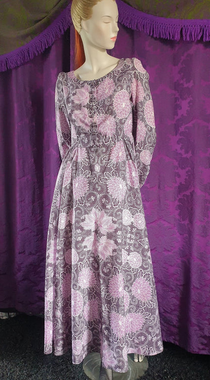Vintage 1970s Purple Cottage Fairy Gown