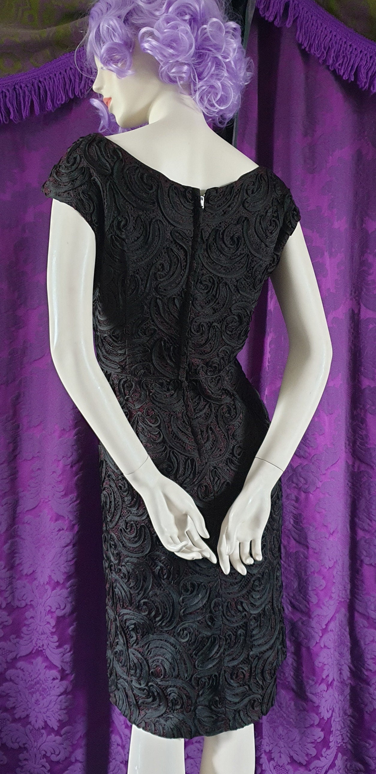 Vintage Midcentury Black Lace Dress