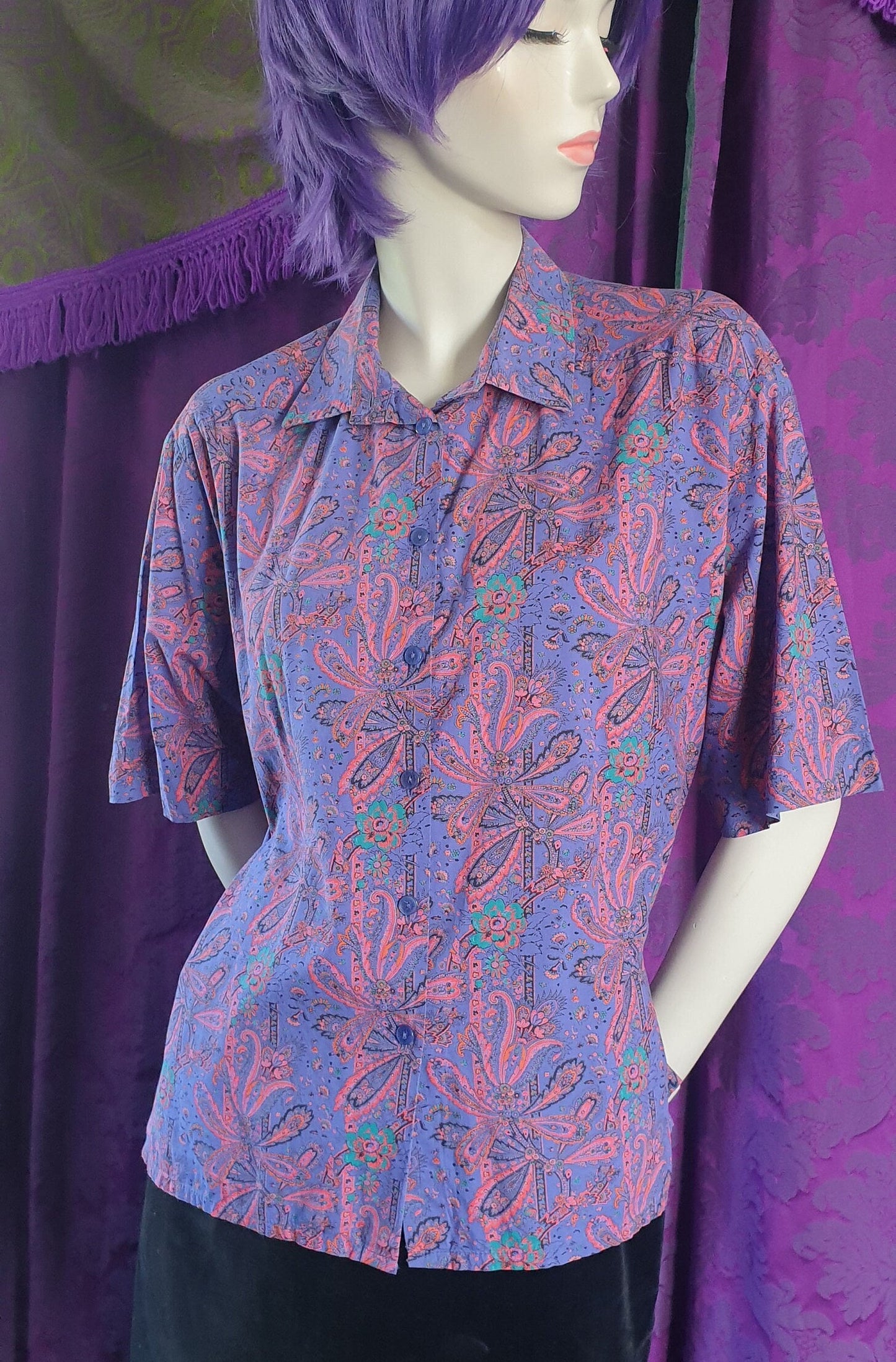 Vintage LIBERTY Cotton Psychedelic Paisley Blouse