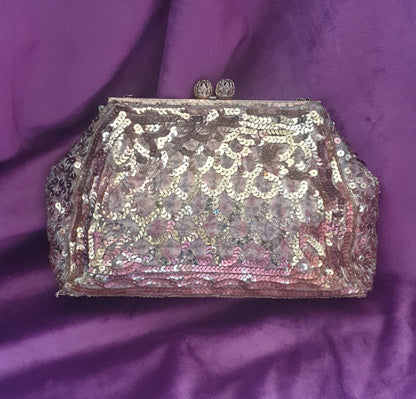 Golden Sequin French 1920s Evening Bag