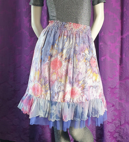 Silk Tie Dye Layered Fairy Festival Skirt