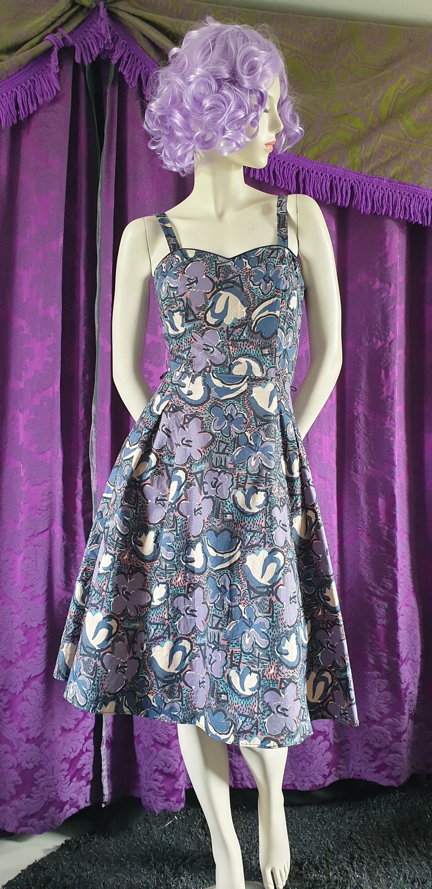 Vintage 1980s Marion Donaldson Cotton Floral Sundress